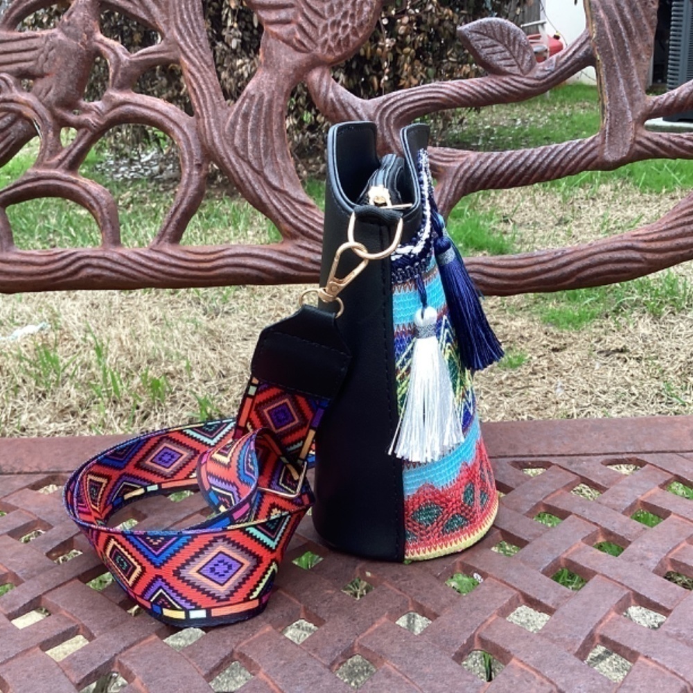 NWT SamaYe Bohemian Ethic Style Shoulder Crossbody Messenger Small Bucket Bag - Picture 2 of 10